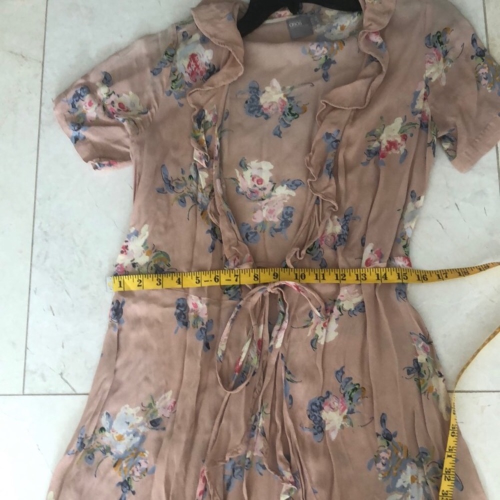 ASOS ruffle floral long shirt top - Picture 8 of 8
